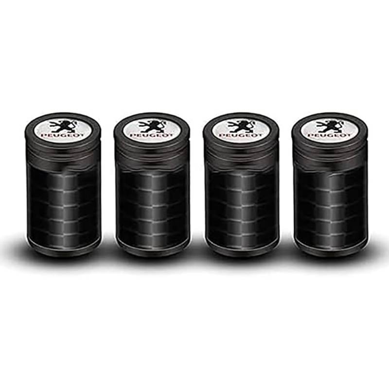 Autoreifen-Ventilkappen für Peugeot 206 207 301 307 308 508 607 2008 3008 4008, Autoreifen-Staubkappen, korrosionsbeständige Dichtung,normal-A/Black von TCMYQS