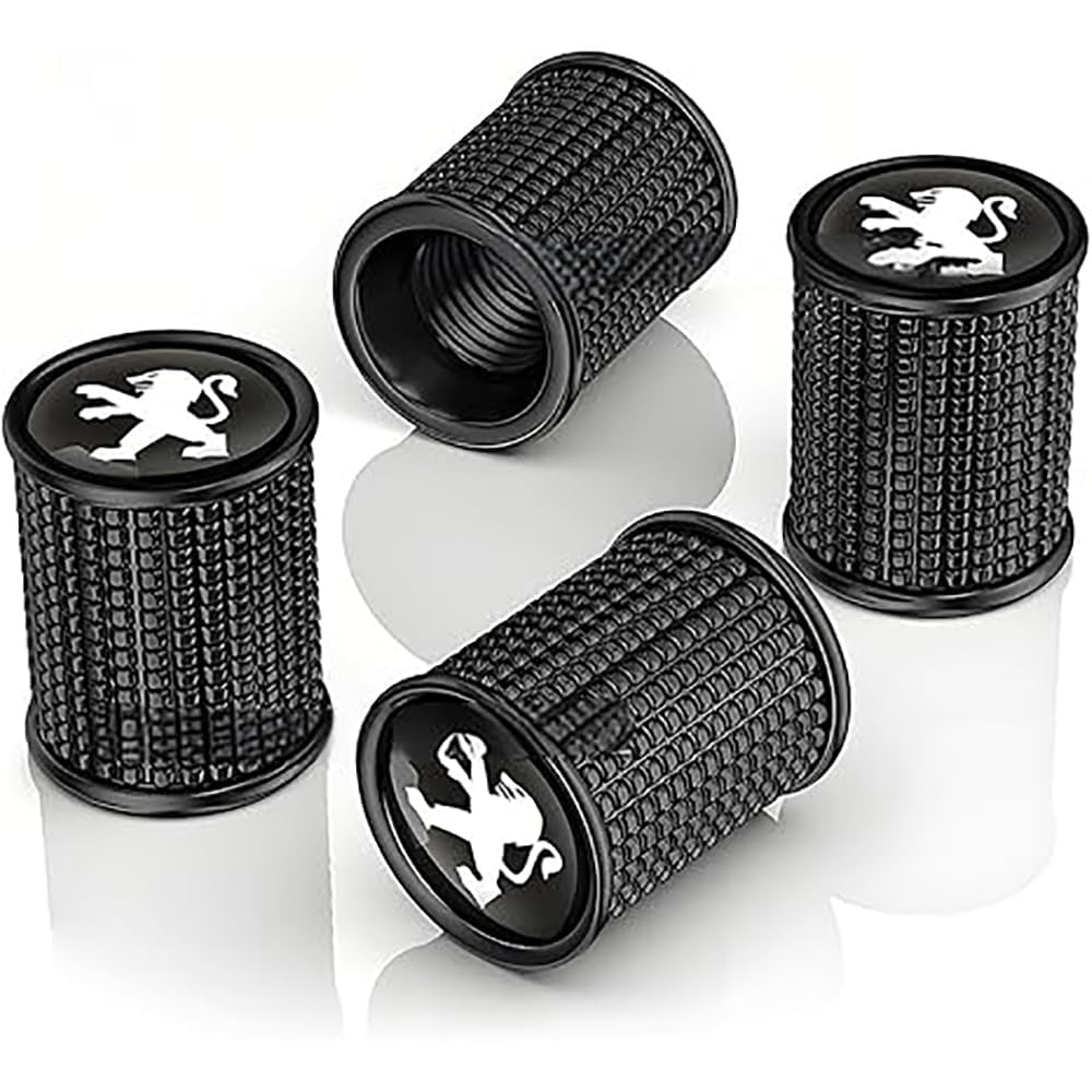 Autoreifen-Ventilkappen für Peugeot 206 207 301 307 308 508 607 2008 3008 4008, Autoreifen-Staubkappen, korrosionsbeständige Dichtung,normal-A/Black Autoreifen-Ventilkappen für Peugeot 206 207 301 307 308 508 607 2008 3008 4008, Autoreifen-Staubkappen, korrosionsbeständige Dichtung,normal-A/Black von TCMYQS