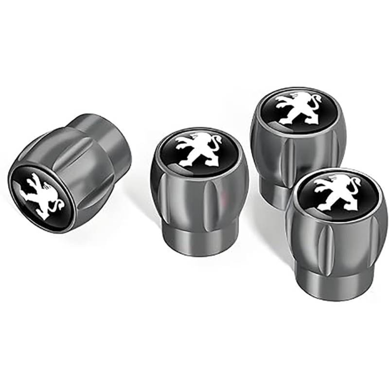 Autoreifen-Ventilkappen für Peugeot 206 207 301 307 308 508 607 2008 3008 4008, Autoreifen-Staubkappen, korrosionsbeständige Dichtung,normal-D/Grey von TCMYQS