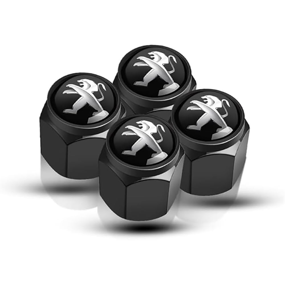 Ventilkappen für Peugeot, Staubkappen für Autoreifen, korrosionsbeständige Reifenluftkappen, Autozubehör,normal-A/Black Ventilkappen für Peugeot, Staubkappen für Autoreifen, korrosionsbeständige Reifenluftkappen, Autozubehör,normal-A/Black von TCMYQS