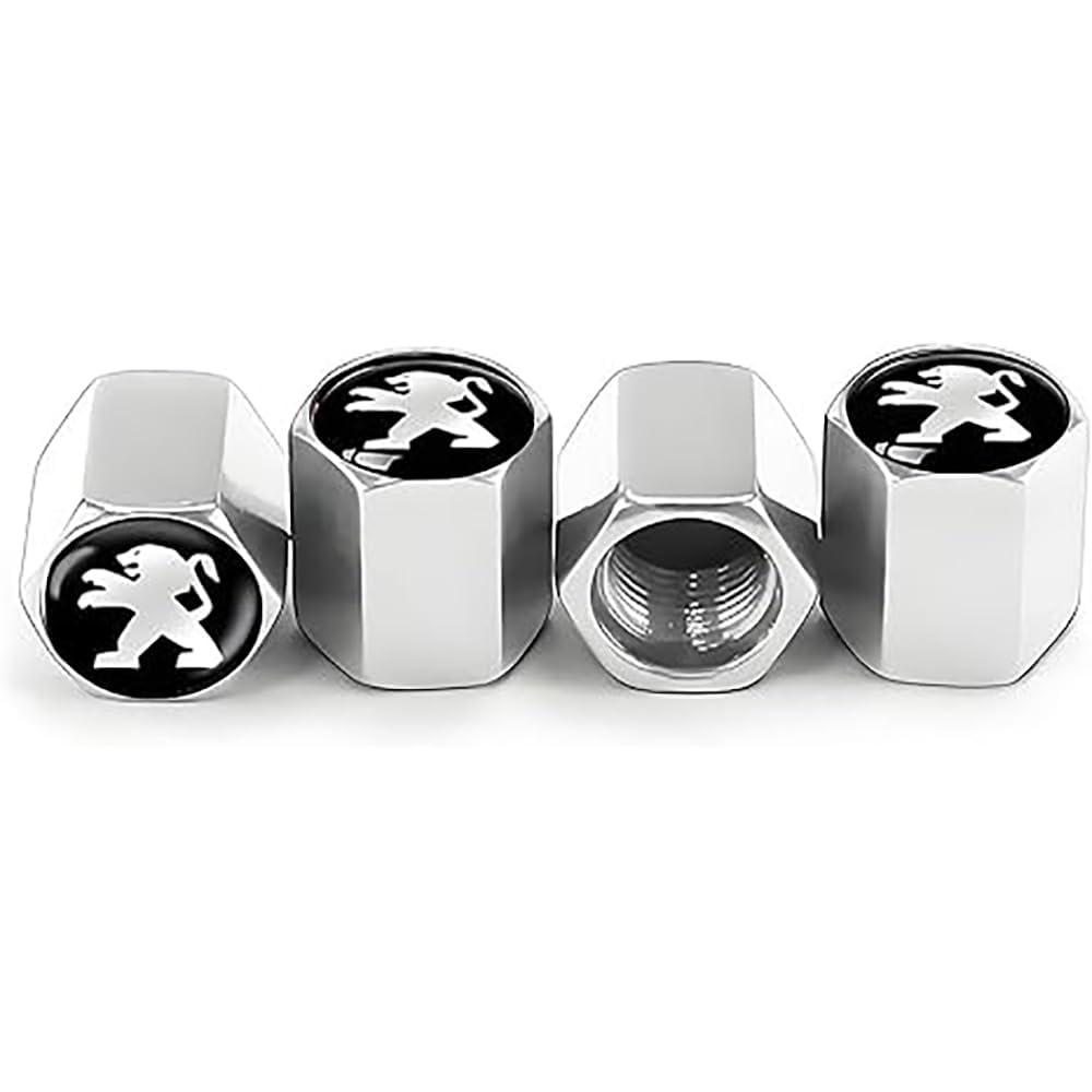 Ventilkappen für Peugeot, Staubkappen für Autoreifen, korrosionsbeständige Reifenluftkappen, Autozubehör,normal-B/Silver Ventilkappen für Peugeot, Staubkappen für Autoreifen, korrosionsbeständige Reifenluftkappen, Autozubehör,normal-B/Silver von TCMYQS