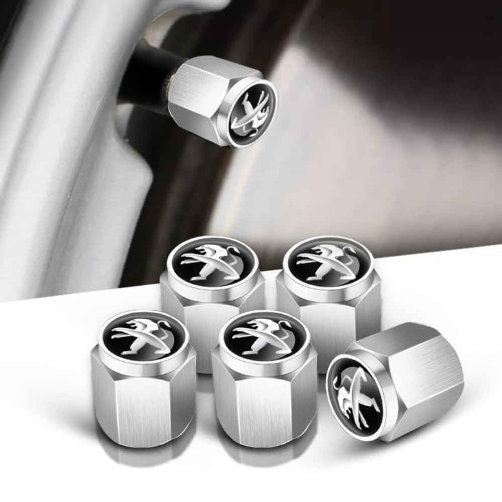 Ventilkappen für Peugeot 3008 (2009–2013), Staubkappen, Ventilkappen für Autoreifen, Zubehör für Autoreifenventile,normal-Silver-b von TCMYQS