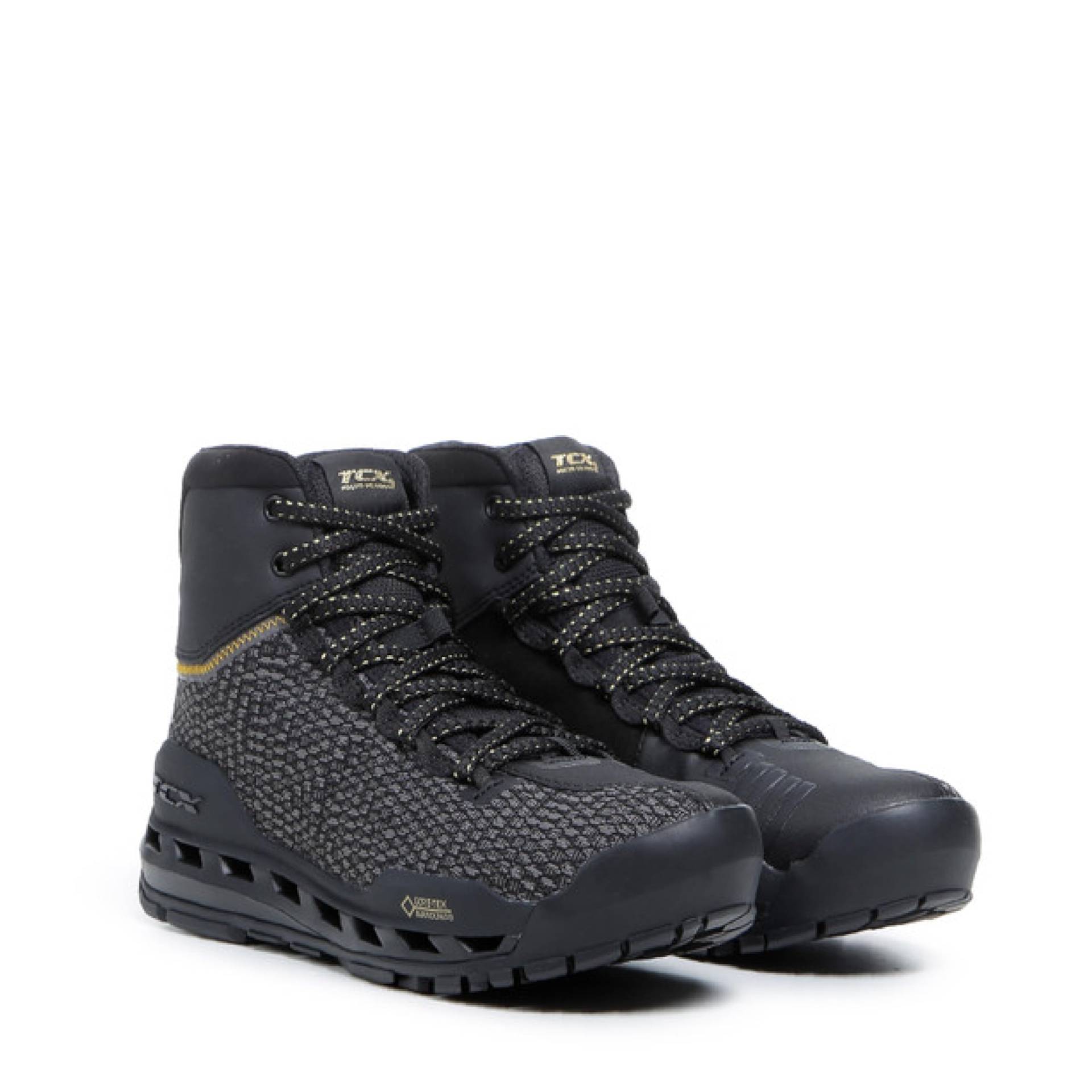 TCX - Climatrek Surround Lady GTX, Wasserdichte Damen-Motorradschuhe, Vielseitig mit Gore-Tex Surround Technologie, Schnürverschluss, Schwarz/Gold TCX - Climatrek Surround Lady GTX, Wasserdichte Damen-Motorradschuhe, Vielseitig mit Gore-Tex Surround Technologie, Schnürverschluss, Schwarz/Gold von TCX