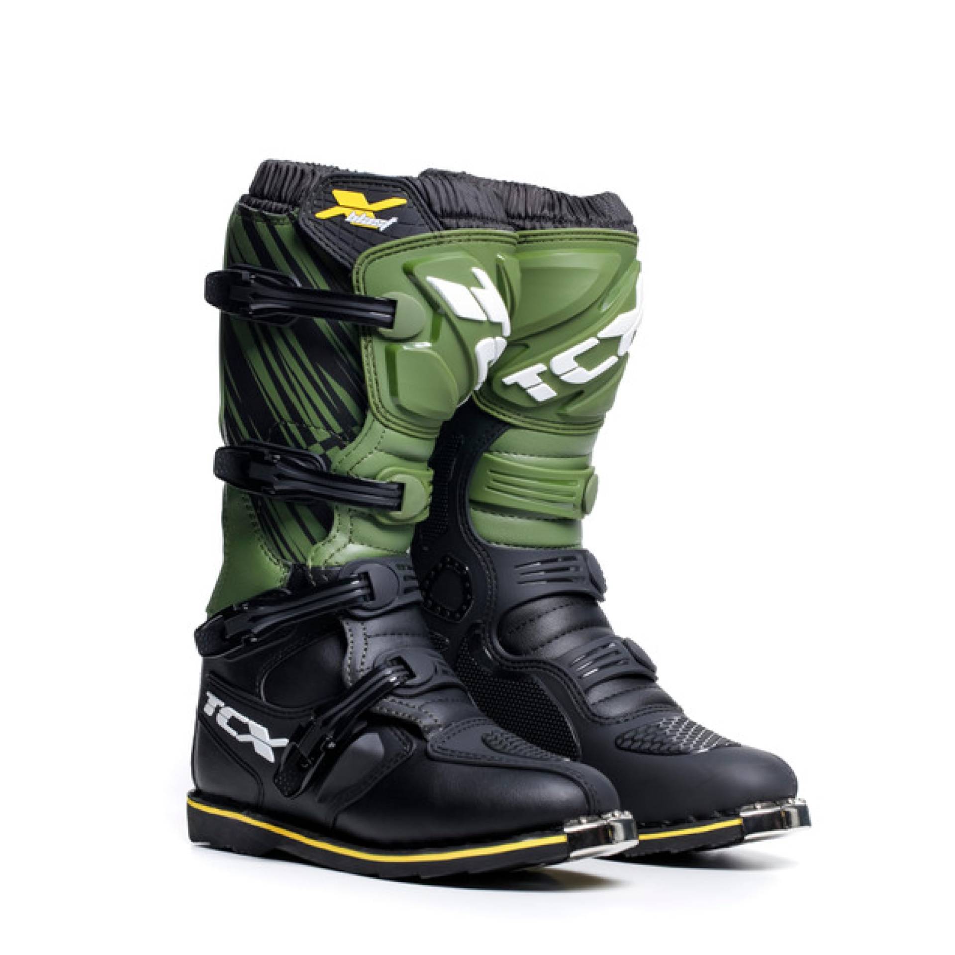TCX - X-Blast, Herren Motocross-Stiefel, Enduro-Stiefel, Off-Road-Stiefel mit Mikrofaser-Obermaterial und Goodyear-Konstruktionssohle, Schwarz/grün/gelb von TCX