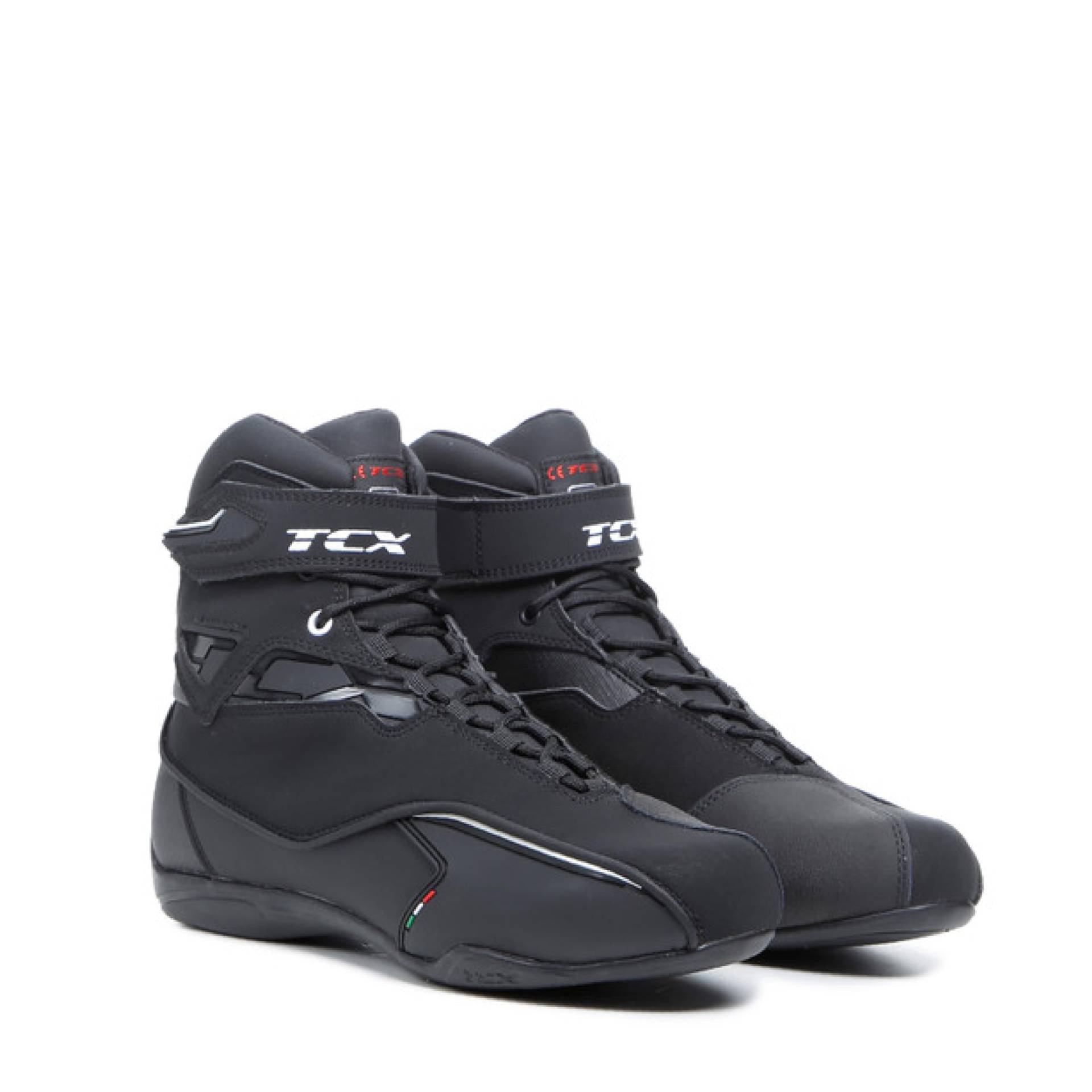 TCX - Zeta Waterproof, Herren-Motorradschuhe, Sportlich und Wasserdicht, Stadttaugliche Schuhe, Obermaterial aus Mikrofaser, Schnürung und Klettverschluss, Schwarz TCX - Zeta Waterproof, Herren-Motorradschuhe, Sportlich und Wasserdicht, Stadttaugliche Schuhe, Obermaterial aus Mikrofaser, Schnürung und Klettverschluss, Schwarz von TCX