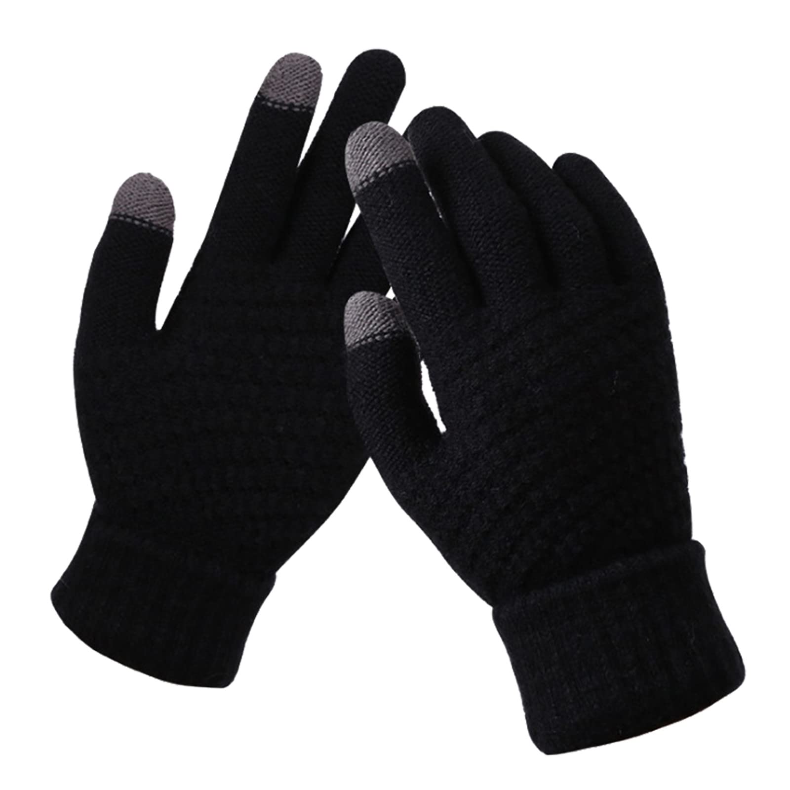 TDEOK Damen- und Herren-Dick-Kaltfarben-Radsport-Strickhandschuhe Warm Fest Charleston Weiß (C #1, One Size) von TDEOK
