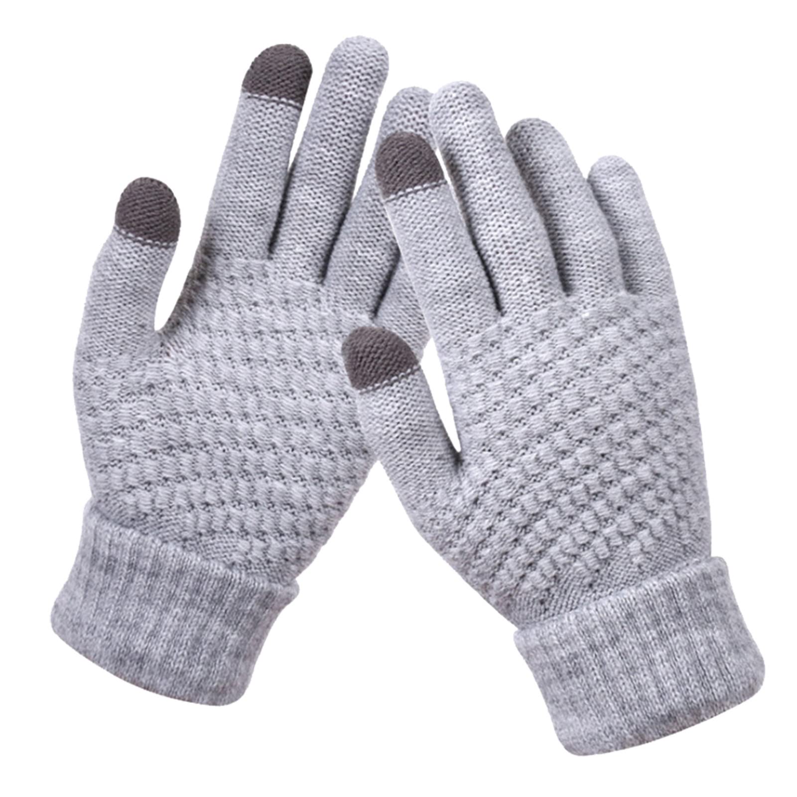 TDEOK Damen-Winter- und Herren-Dick-Kaltfarben-Radsport-Strick- und -Handschuhe Warme Feste Handschuhe Charleston Handschuhe Weiß (E #1, One Size) von TDEOK