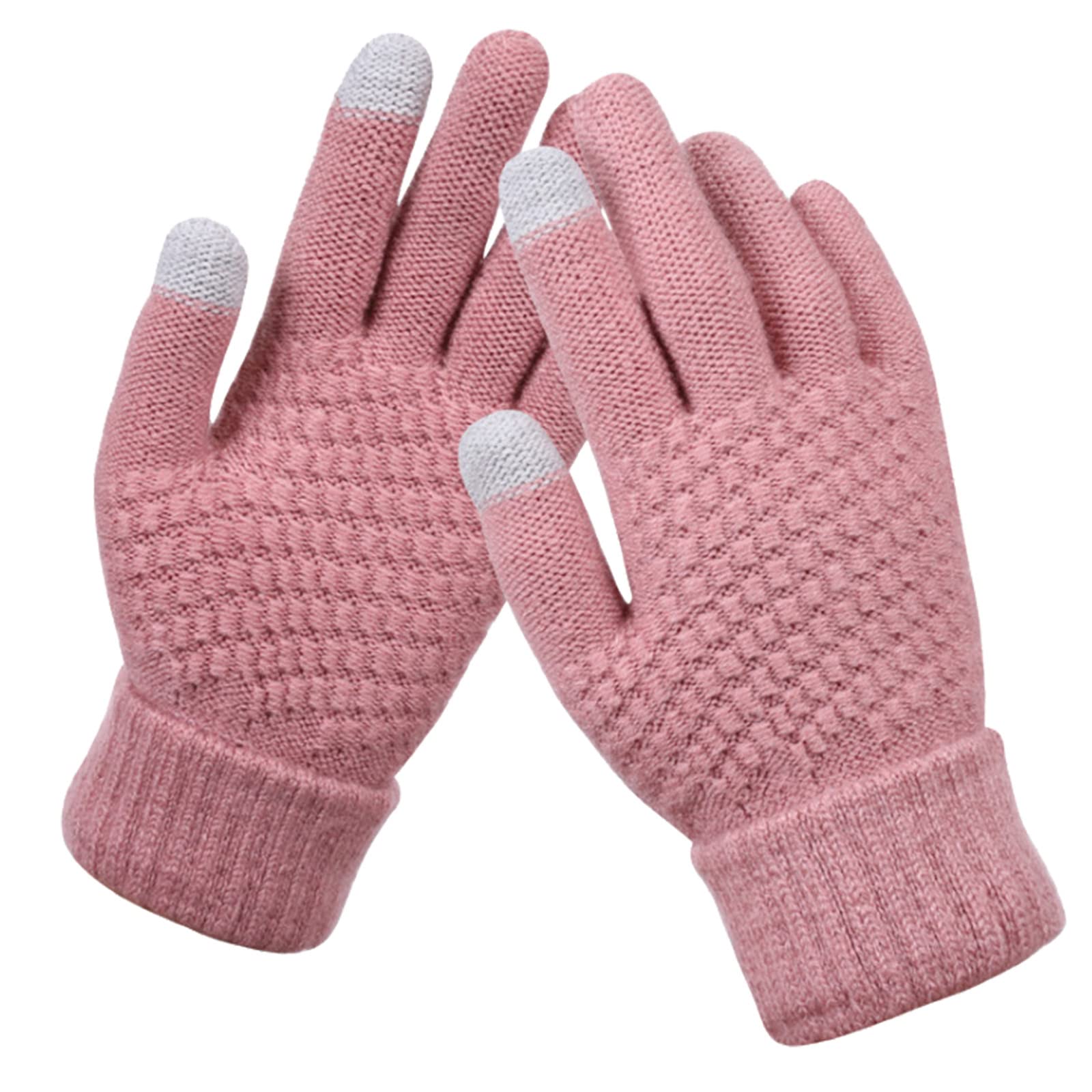 TDEOK Damen-Winter- und Herren-Dick-Kaltfarben-Radsport-Strick- und -Handschuhe Warme Feste Handschuhe Charleston Handschuhe Weiß (G #1, One Size) von TDEOK