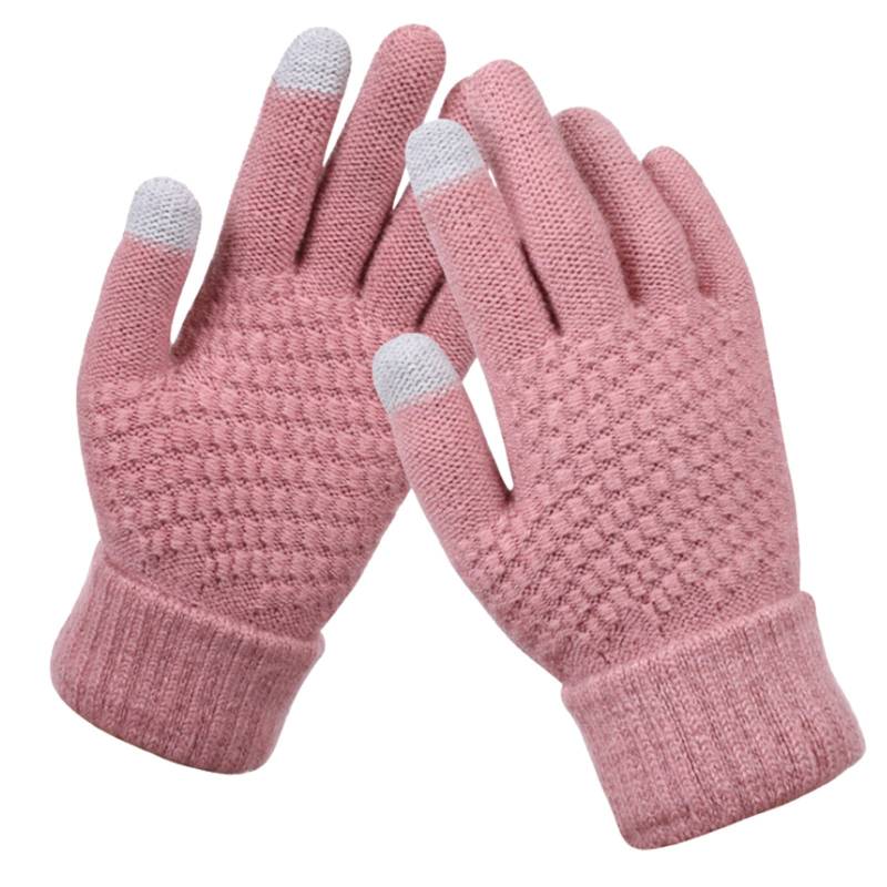 TDEOK Damen-Winter- und Herren-Dick-Kaltfarben-Radsport-Strick- und -Handschuhe Warme Feste Handschuhe Charleston Handschuhe Weiß (G #1, One Size) von TDEOK