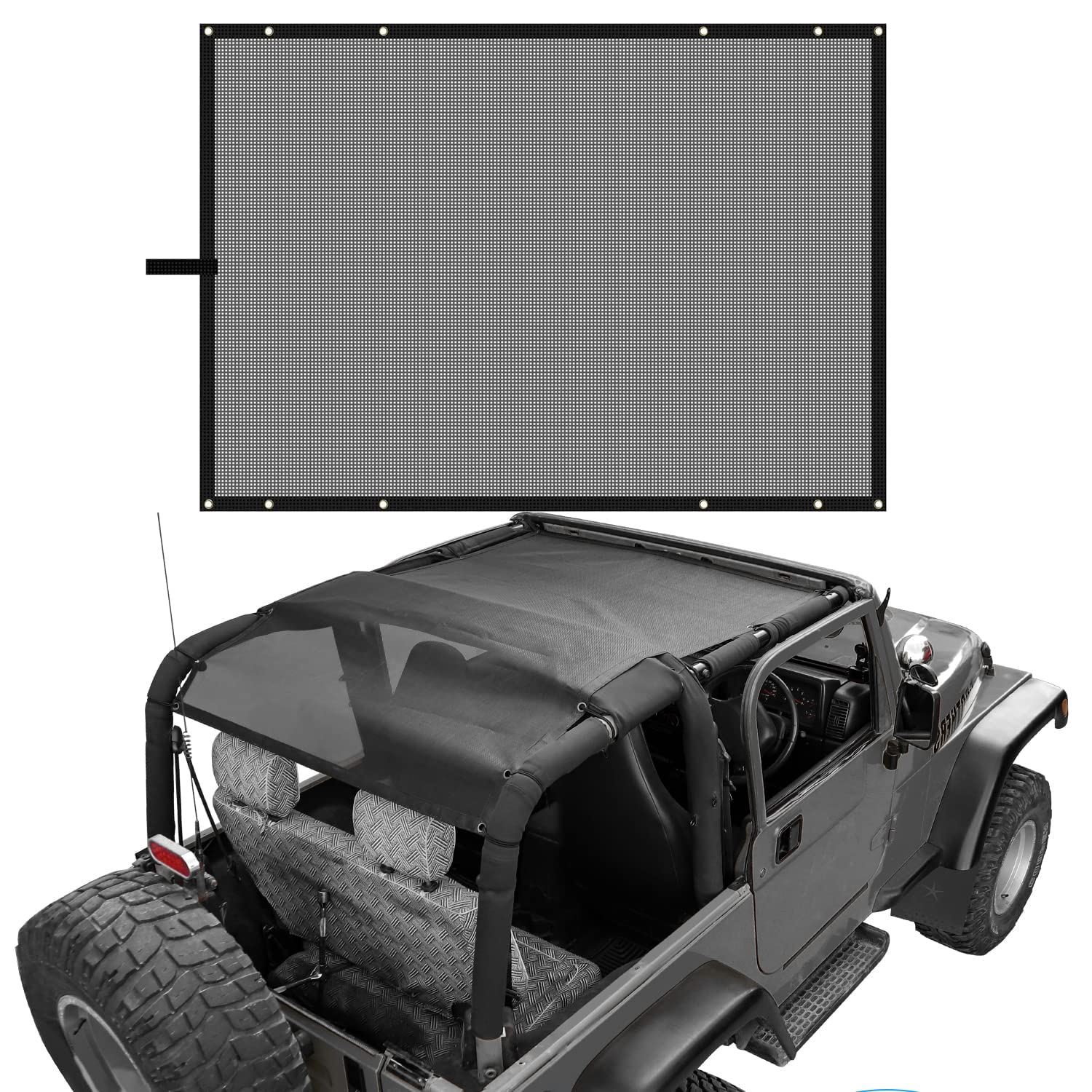 TDHLW Sonnenschirm Mesh Bikini Top Sonnenschutz UV-Abdeckung Schutz für Jeep Wrangler TJ 1997-2006 TDHLW Sonnenschirm Mesh Bikini Top Sonnenschutz UV-Abdeckung Schutz für Jeep Wrangler TJ 1997-2006 von TDHLW