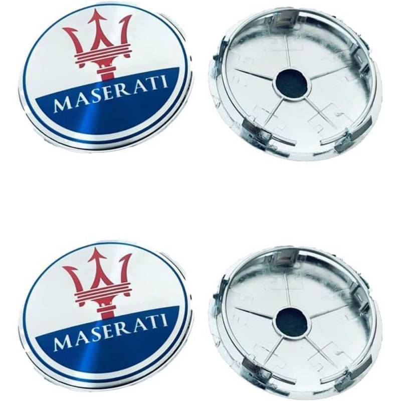 4 Stück Radkappe fürs Auto für Maserati Ghibli President 60mm Radnabenabdeckung Radkappen Radzierblenden Radblenden Zierdeckel Radzierkappe Felgenabdeckung von TDQTVH