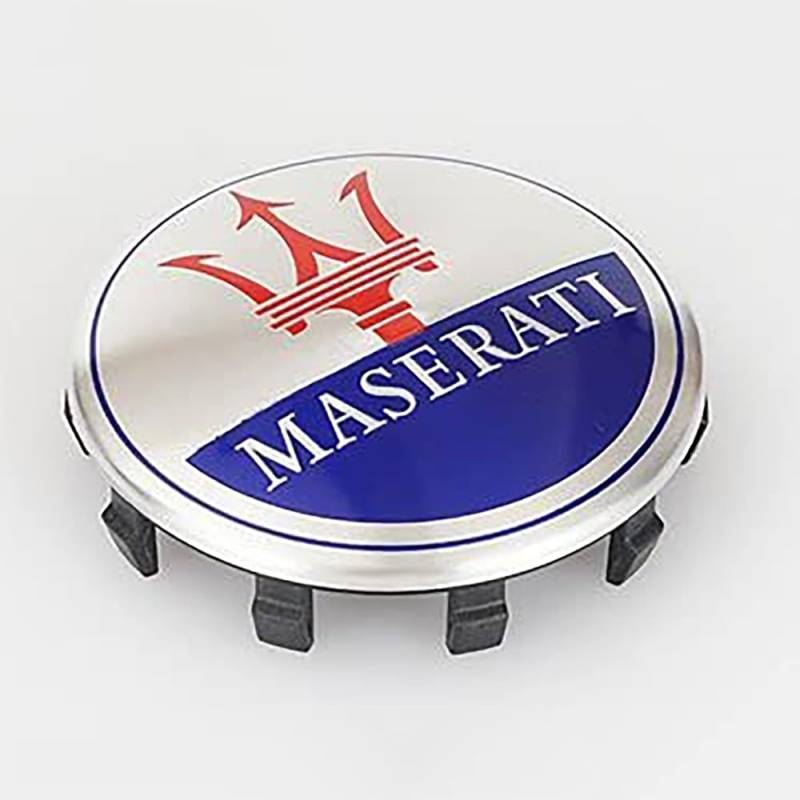 4 Stück Radkappe fürs Auto für Maserati Gran Turismo Ghibli Quattroporte Coupe GT 60mm Radnabenabdeckung Radkappen Radzierblenden Radblenden Radzierkappe Felgenabdeckung,Silver Blue von TDQTVH