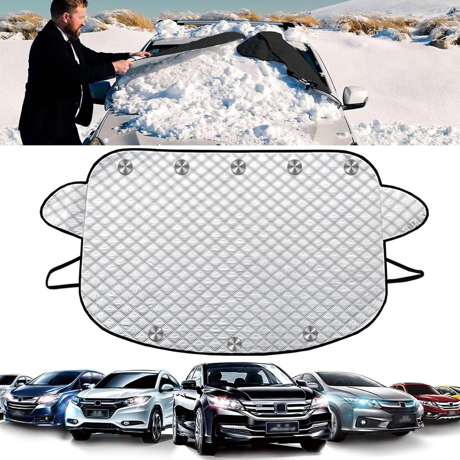 TDTOD Frontscheibenabdeckung Auto, Autoscheiben Abdeckungen Winter Frostschutz Frontscheibe Windschutzscheibe Universelle Auto Scheibenabdeckung Ultra-Dick Magnetisch Abdeckplane 178 * 124CM TDTOD Frontscheibenabdeckung Auto, Autoscheiben Abdeckungen Winter Frostschutz Frontscheibe Windschutzscheibe Universelle Auto Scheibenabdeckung Ultra-Dick Magnetisch Abdeckplane 178 * 124CM von TDTOD