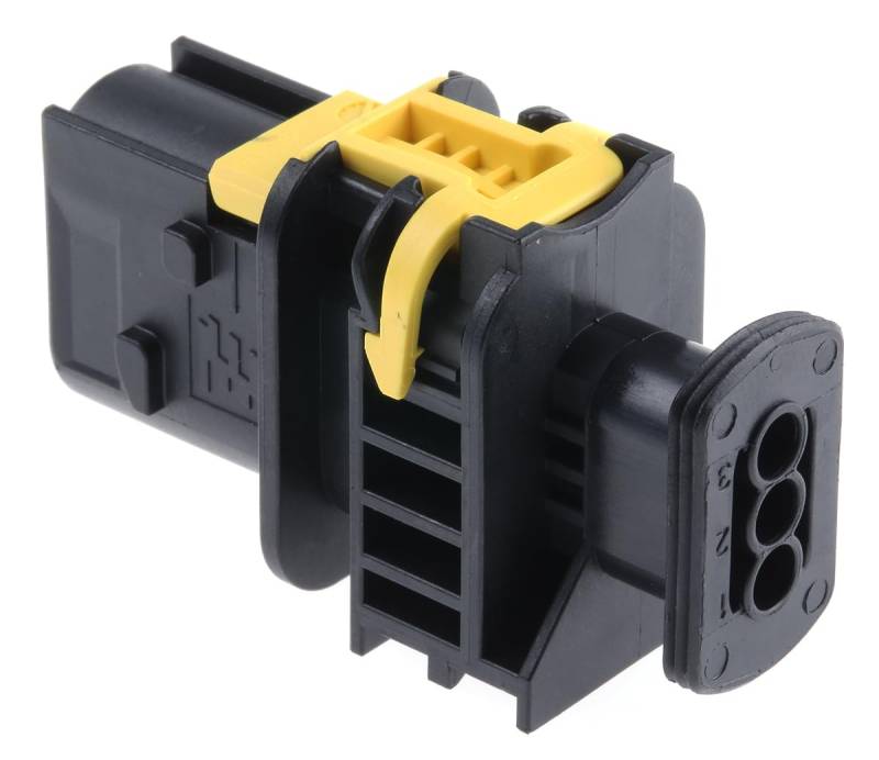 TE Connectivity HDSCS Automotive, Kfz-Steckverbinder, Stecker, 3-polig, Schwarz / 1-reihig von TE Connectivity