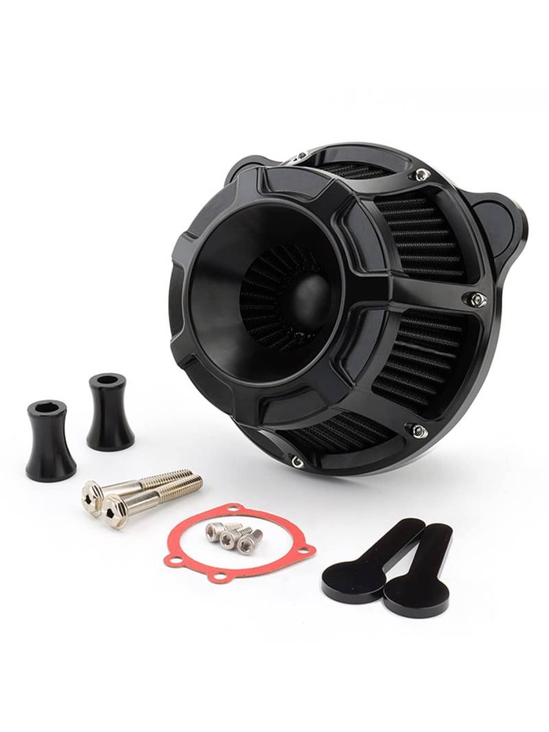 TEAUSA Luftfilter passend for Harley Dyna Fat Bob Softail FLST 93-15 Touring Electra Street Glide 93-07 Twin Cam EVO Luftfilter Ansaugfilter (Size : All Black) von TEAUSA