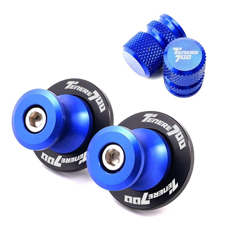 TEAUSA Passend for Yamaha Tenere 700 Tenere700 T7 Rally World Raid 2022 2023 Motorradzubehör Ventilkappe 6 mm Schwingenspulen Ständerschraube (Size : Combo-Blue) von Lupsty