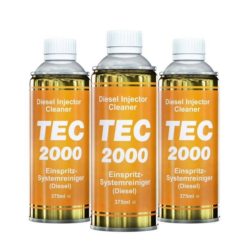 TEC 2000 Motorreiniger - 3 x Diesel Injektor Einspritzdüsen Reiniger 375ml - Kraftstoffadditiv zur Systemreinigung von Injektoren - Motorspülung Motorpflege Diesel Zusatz - Systemreiniger von Jlwiy
