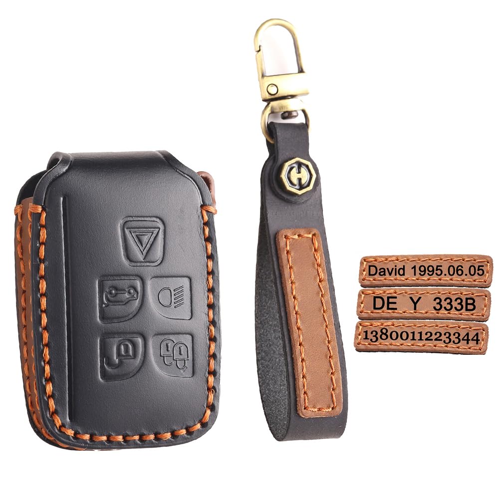 TECART Auto Schlüsseloberteil Schlüsseltasche für R-ange Rover Evoque Velar Sport Freelander Schlüsselgehäuse Passt für Jaguar XF XJ XE XJL Schlüsselanhänger Graviert Personalisiertes 5 tasten Schwarz TECART Auto Schlüsseloberteil Schlüsseltasche für R-ange Rover Evoque Velar Sport Freelander Schlüsselgehäuse Passt für Jaguar XF XJ XE XJL Schlüsselanhänger Graviert Personalisiertes 5 tasten Schwarz von TECART
