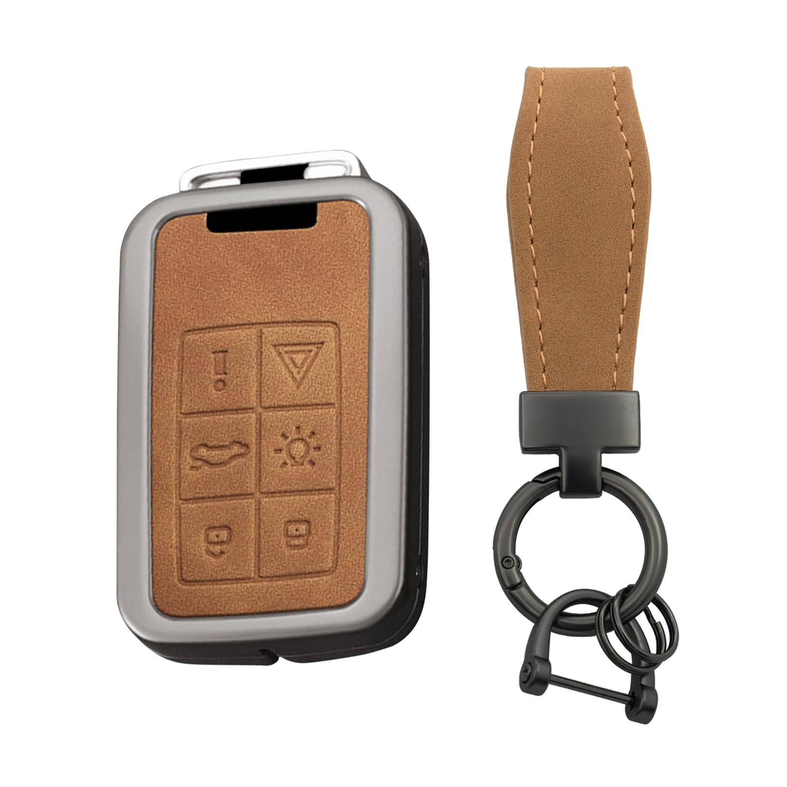 TECART Autoschlüssel Hülle Passt für Volvo S60 S80 S90 V40 V50 V60 V70 V90 VC60 VC70 XC40 XC60 XC70 Schlüsseltasche Zinklegierung Leder Smart Fernschlüssel Cover 5 Tasten- T Braun TECART Autoschlüssel Hülle Passt für Volvo S60 S80 S90 V40 V50 V60 V70 V90 VC60 VC70 XC40 XC60 XC70 Schlüsseltasche Zinklegierung Leder Smart Fernschlüssel Cover 5 Tasten- T Braun von TECART