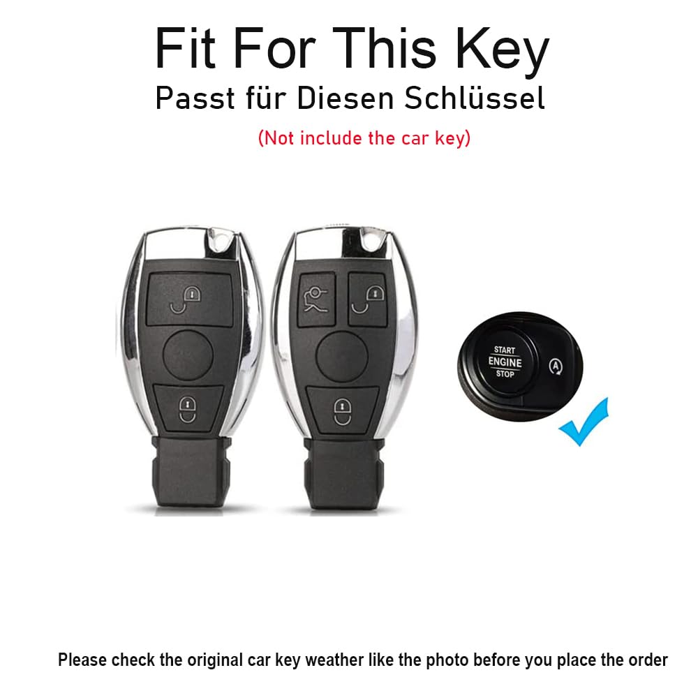TECART Autoschlüssel Hülle Schlüsselhülle Passt für Mercedes Benz W164 W176 W245 W204 W211 W212 W245 A209 A203 A B C E ML S R CL CLK Schlüssel Hülle Leder Cover Schlüsselschutz 3 Tasten Schwarz TECART Autoschlüssel Hülle Schlüsselhülle Passt für Mercedes Benz W164 W176 W245 W204 W211 W212 W245 A209 A203 A B C E ML S R CL CLK Schlüssel Hülle Leder Cover Schlüsselschutz 3 Tasten Schwarz von TECART