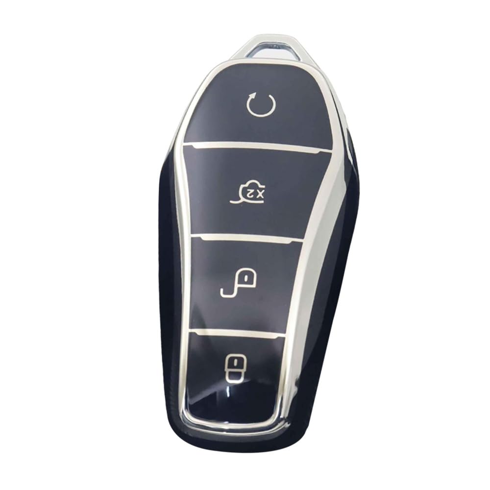 TECART Autoschlüsselgehäuse Schlüsseltasche Passt für BYD Atto 3 Han Tang Song Pro-DM-i Yuan Qin Seal Dolphin TPU Autoschlüssel Gehäuse Schlüsselschutz Schlüsselanhänger 4 Tasten Schwarz TECART Autoschlüsselgehäuse Schlüsseltasche Passt für BYD Atto 3 Han Tang Song Pro-DM-i Yuan Qin Seal Dolphin TPU Autoschlüssel Gehäuse Schlüsselschutz Schlüsselanhänger 4 Tasten Schwarz von TECART