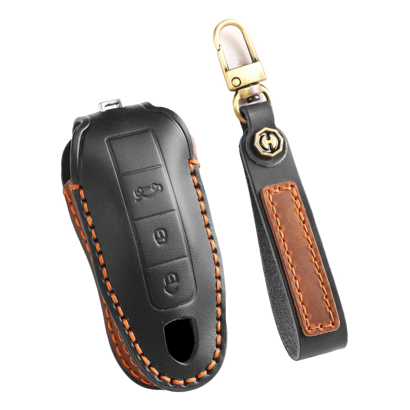 TECART Autoschlüsselhalter Schutzhülle Passt für Porsche 911 718 Cayenne Macan Panamera Boxster Cayman Carrera Spyder Schlüsselschutz Leder Schlüsseltasche Schlüsselanhänger 3 Tasten Schwarz TECART Autoschlüsselhalter Schutzhülle Passt für Porsche 911 718 Cayenne Macan Panamera Boxster Cayman Carrera Spyder Schlüsselschutz Leder Schlüsseltasche Schlüsselanhänger 3 Tasten Schwarz von TECART