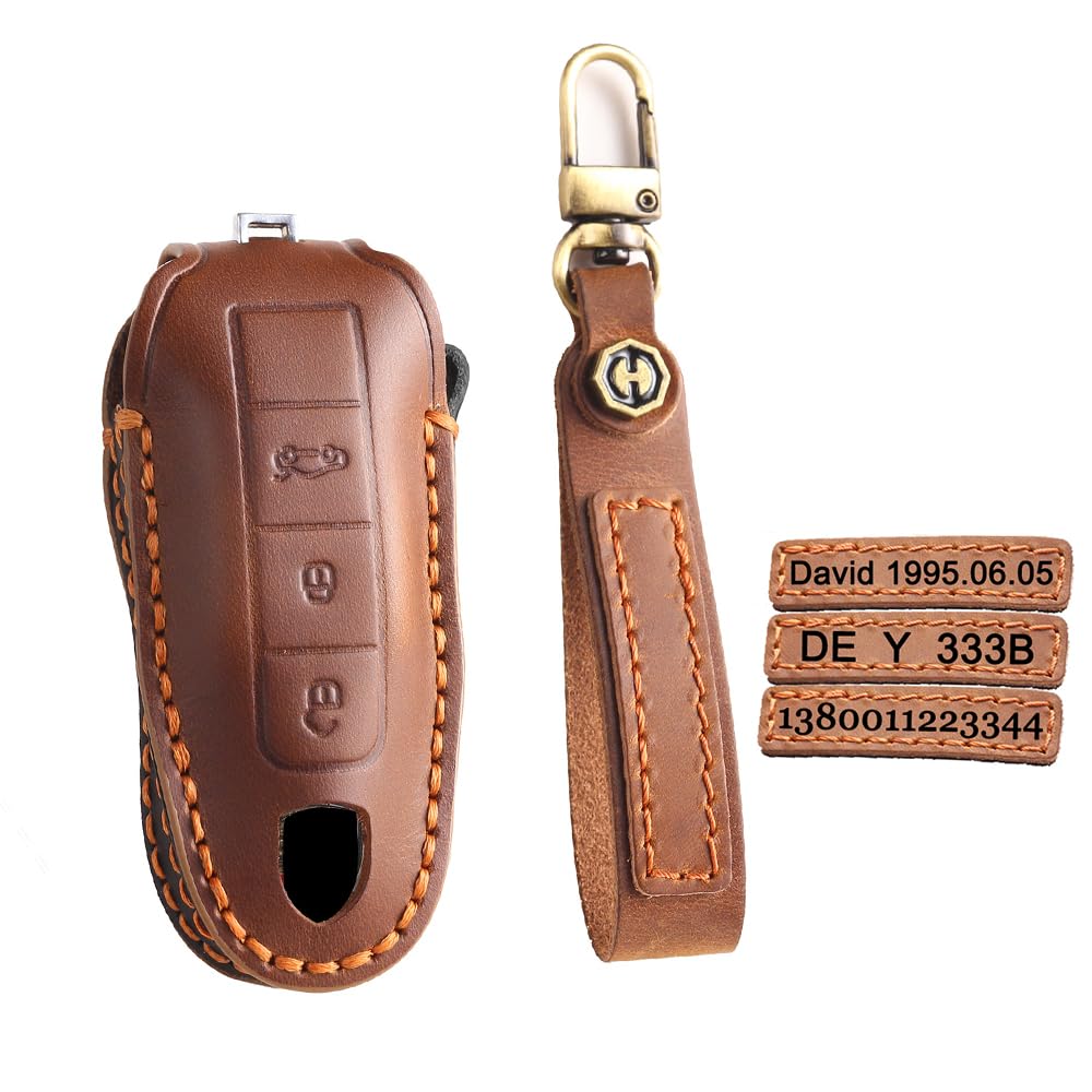 TECART Gravur Personalisiert Autoschlüsselhalter Schutzhülle Passt für Porsche 911 718 Cayenne Macan Panamera Boxster Cayman Carrera Spyder Schlüsseltasche Schlüsselanhänger 3 Tasten Braun TECART Gravur Personalisiert Autoschlüsselhalter Schutzhülle Passt für Porsche 911 718 Cayenne Macan Panamera Boxster Cayman Carrera Spyder Schlüsseltasche Schlüsselanhänger 3 Tasten Braun von TECART