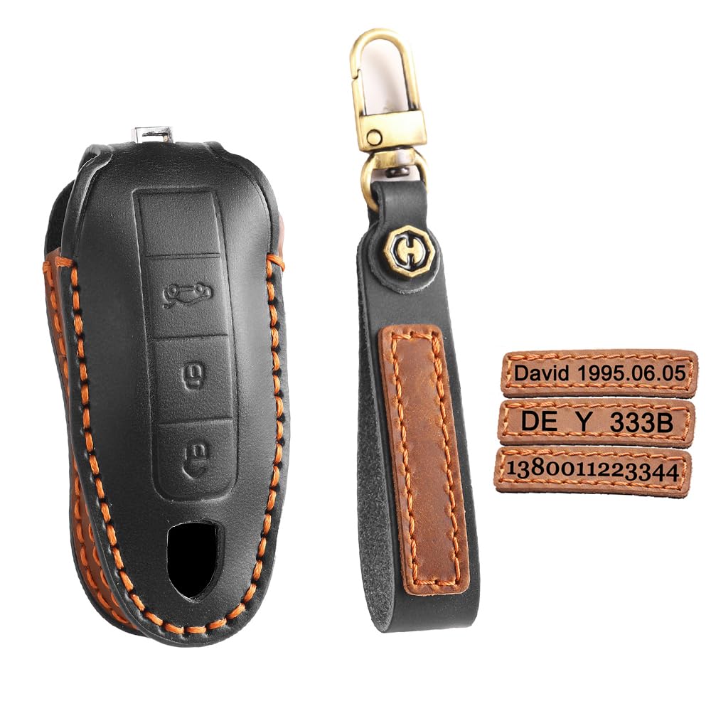 TECART Gravur Personalisiert Autoschlüsselhalter Schutzhülle Passt für Porsche 911 718 Cayenne Macan Panamera Boxster Cayman Carrera Spyder Schlüsseltasche Schlüsselanhänger 3 Tasten Schwarz TECART Gravur Personalisiert Autoschlüsselhalter Schutzhülle Passt für Porsche 911 718 Cayenne Macan Panamera Boxster Cayman Carrera Spyder Schlüsseltasche Schlüsselanhänger 3 Tasten Schwarz von TECART