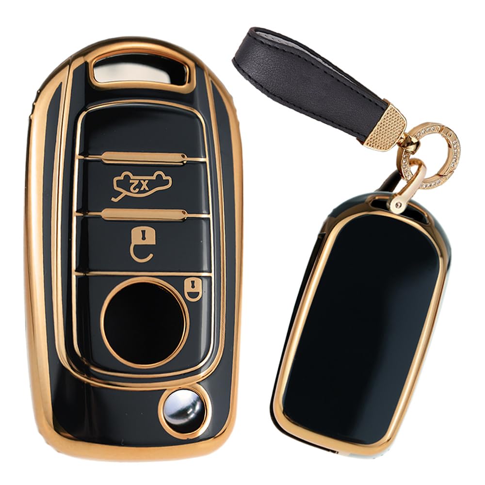 TECART Klapp Autoschlüssel Hülle Cover Passt für FIAT Tipo Toro Nuovo Freedom 500X Doblo Argo Grazie TPU Zubehör Auto Schlüssel 3 Taste Schlüsselhülle Schlüsselanhänger Gold R-Schwarz A TECART Klapp Autoschlüssel Hülle Cover Passt für FIAT Tipo Toro Nuovo Freedom 500X Doblo Argo Grazie TPU Zubehör Auto Schlüssel 3 Taste Schlüsselhülle Schlüsselanhänger Gold R-Schwarz A von TECART