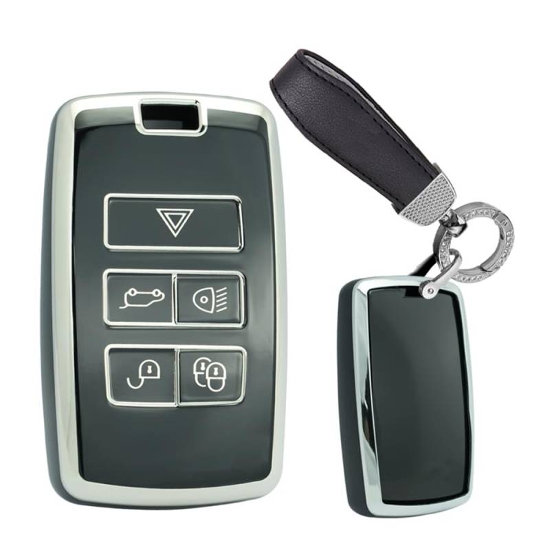 TECART Klapp Autoschlüssel Hülle Cover Passt für Volvo XC40 Recharge P8 XC60 XC90 XC70 S60 S80 S90 C30 C40 V70 V90 T5 T6 T8 TPU Schlüsselhülle Schlüsselanhänger Zubehör 3 Taste Gold R-Weiß A von TECART
