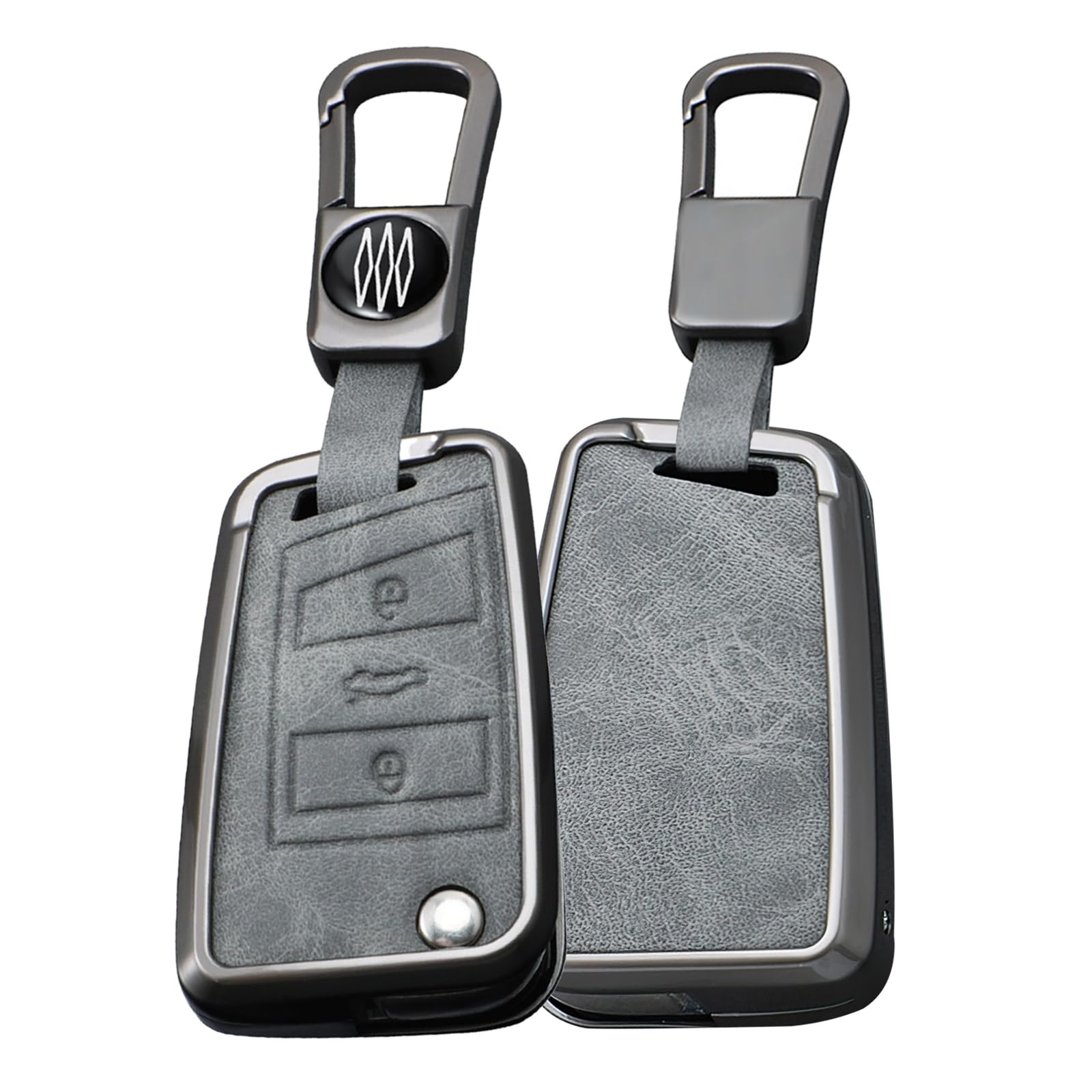TECART Klappschlüssel für VW Volkswagen Polo Golf 7 MK 7 TIGUAN Jetta Schlüsselhülle für Skoda Octavia Superb Kodiaq Seat Ateca Leon Ibiza 3 Tasten Leder Schlüsselgehäuse Schlüsselanhänger-A Grau TECART Klappschlüssel für VW Volkswagen Polo Golf 7 MK 7 TIGUAN Jetta Schlüsselhülle für Skoda Octavia Superb Kodiaq Seat Ateca Leon Ibiza 3 Tasten Leder Schlüsselgehäuse Schlüsselanhänger-A Grau von TECART