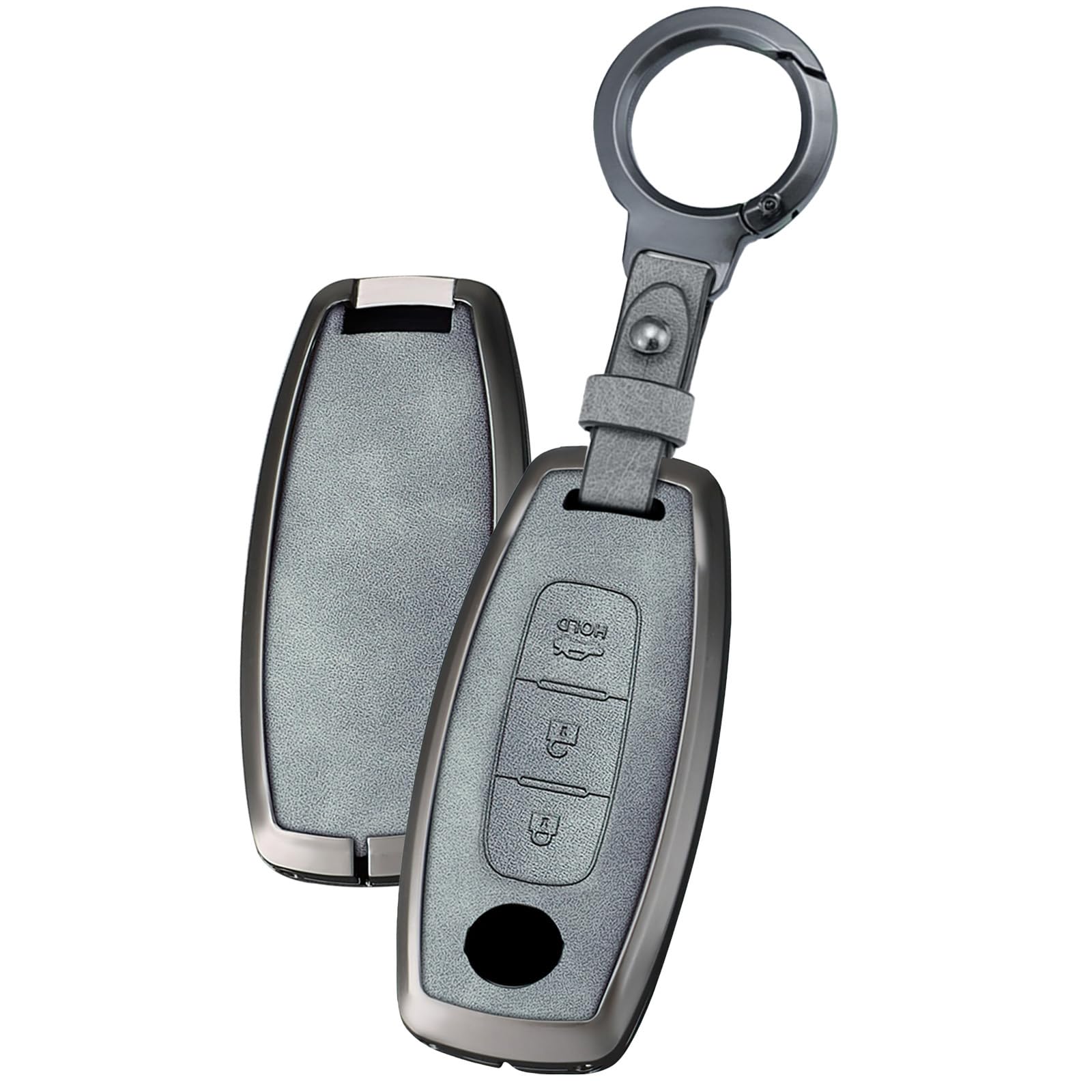 TECART Schlüsselschutz Schlüssel Schutz Etui für Nissan Juke Qashqai Teana Altima Ariya X-Trail Rogue T33 J12 Pathfinder Metall Schlüsselanhänger Abdeckung Schlüsselanhänger 3 Tasten-Grau TECART Schlüsselschutz Schlüssel Schutz Etui für Nissan Juke Qashqai Teana Altima Ariya X-Trail Rogue T33 J12 Pathfinder Metall Schlüsselanhänger Abdeckung Schlüsselanhänger 3 Tasten-Grau von TECART