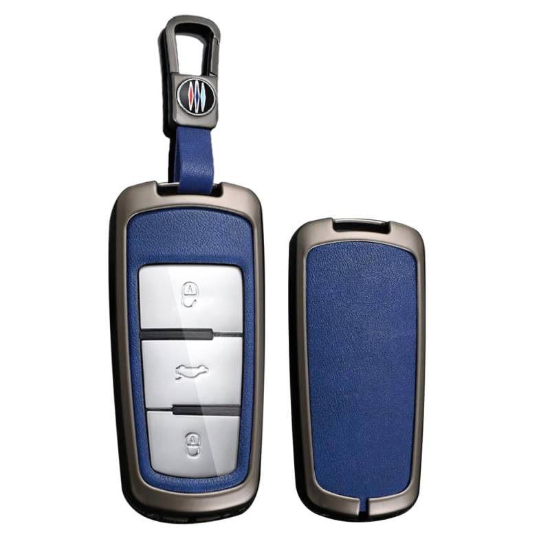 TECART Smart Autoschlüssel Hülle Cover Passt für BMW 2er MPV F45 F46 3er G20 5er G30 G31 6er GT G32 7er G11 G12 M5 F90 X1 F48 Leder Zinklegierung Schutzhülle Schlüsselcover Zubehör 3 Taste B Braun von TECART