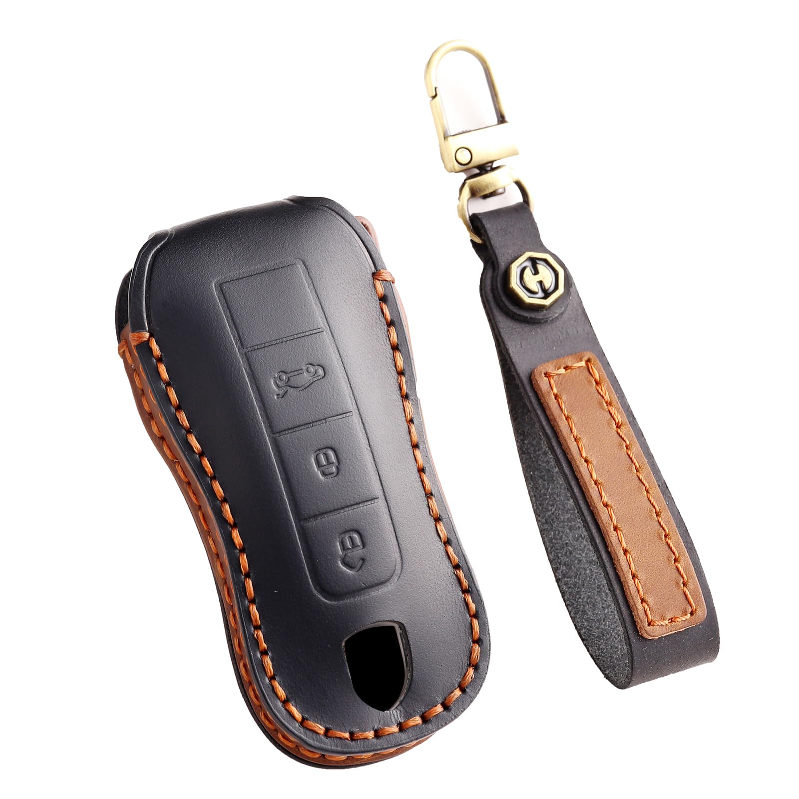 TECART Smart Autoschlüssel Hülle Leder Schlüsselhülle Passt für Porsche 911 Cayenne Panamera Taycan Carrera Autoschlüsseletui Schlüsselmäppchen Schlüsselanhänger Schlüsselschutz 3 Tasten Schwarz TECART Smart Autoschlüssel Hülle Leder Schlüsselhülle Passt für Porsche 911 Cayenne Panamera Taycan Carrera Autoschlüsseletui Schlüsselmäppchen Schlüsselanhänger Schlüsselschutz 3 Tasten Schwarz von TECART