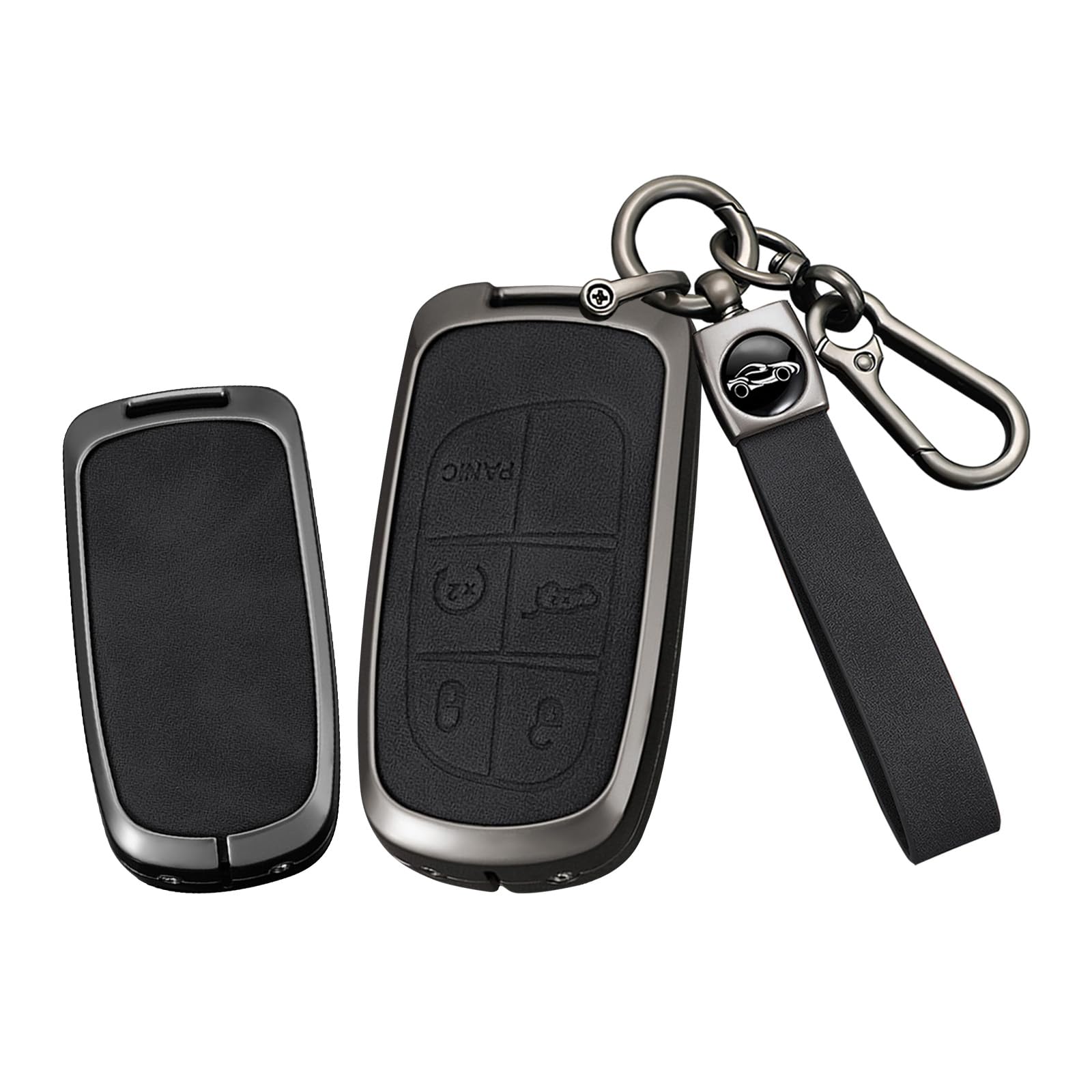 TECART Smart Autoschlüssel Hülle Passt für Jeep Cherokee Compass Renegade Schlüssel Schutz Etui Passt für Dodge RAM 1500 2500 Chrysler FIAT 500 Schlüsselgehäuse Schlüsselbox Leder 5 Tasten Schwarz TECART Smart Autoschlüssel Hülle Passt für Jeep Cherokee Compass Renegade Schlüssel Schutz Etui Passt für Dodge RAM 1500 2500 Chrysler FIAT 500 Schlüsselgehäuse Schlüsselbox Leder 5 Tasten Schwarz von TECART