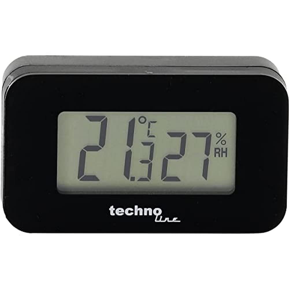TECHNOLINE WS 7006 - mini Autothermometer zum Messen der Temperatur im Innenraum, schwarz, 4,0 x 1,2 x 2,3 cm von Technoline