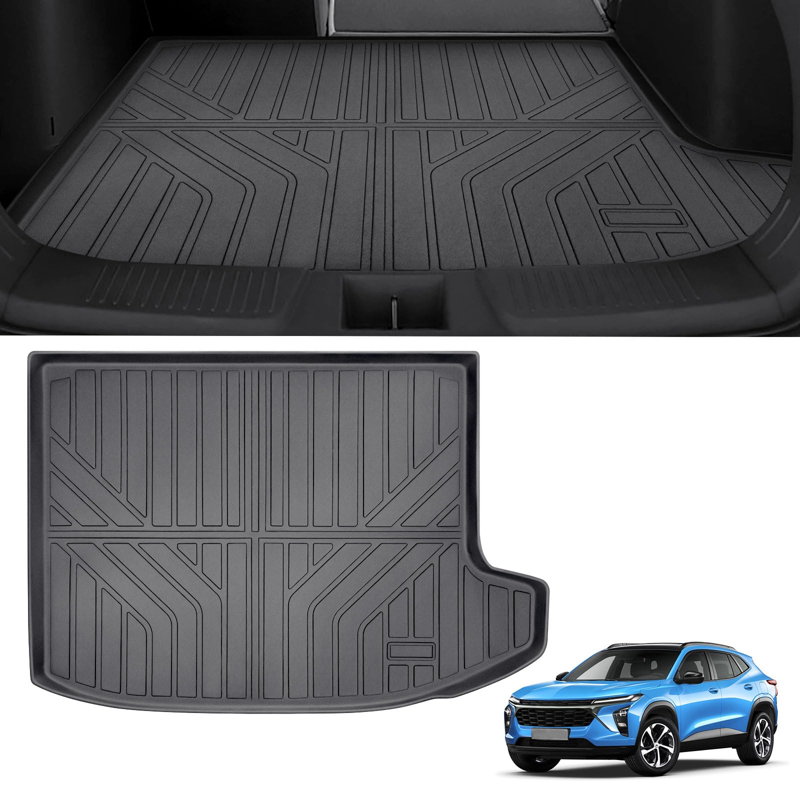 TECHPICCO Kofferraumwanne, passend für Chevy Trax 2025 2024, Allwetter-Kofferraummatte, wasserdicht, kompatibel mit Chevrolet Trax-Zubehör 2024 2025, geruchlose SUV-Frachtauskleidung, Schwarz TECHPICCO Kofferraumwanne, passend für Chevy Trax 2025 2024, Allwetter-Kofferraummatte, wasserdicht, kompatibel mit Chevrolet Trax-Zubehör 2024 2025, geruchlose SUV-Frachtauskleidung, Schwarz von TECHPICCO