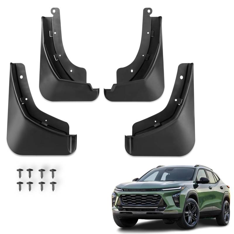 TECHPICCO Schmutzfänger, kompatibel mit Chevrolet Trax 2024, Kotflügelschutz, 4 Stück, kompatibel mit Chevy Trax-Zubehör 2024, Spritzschutz ohne Bohren von TECHPICCO