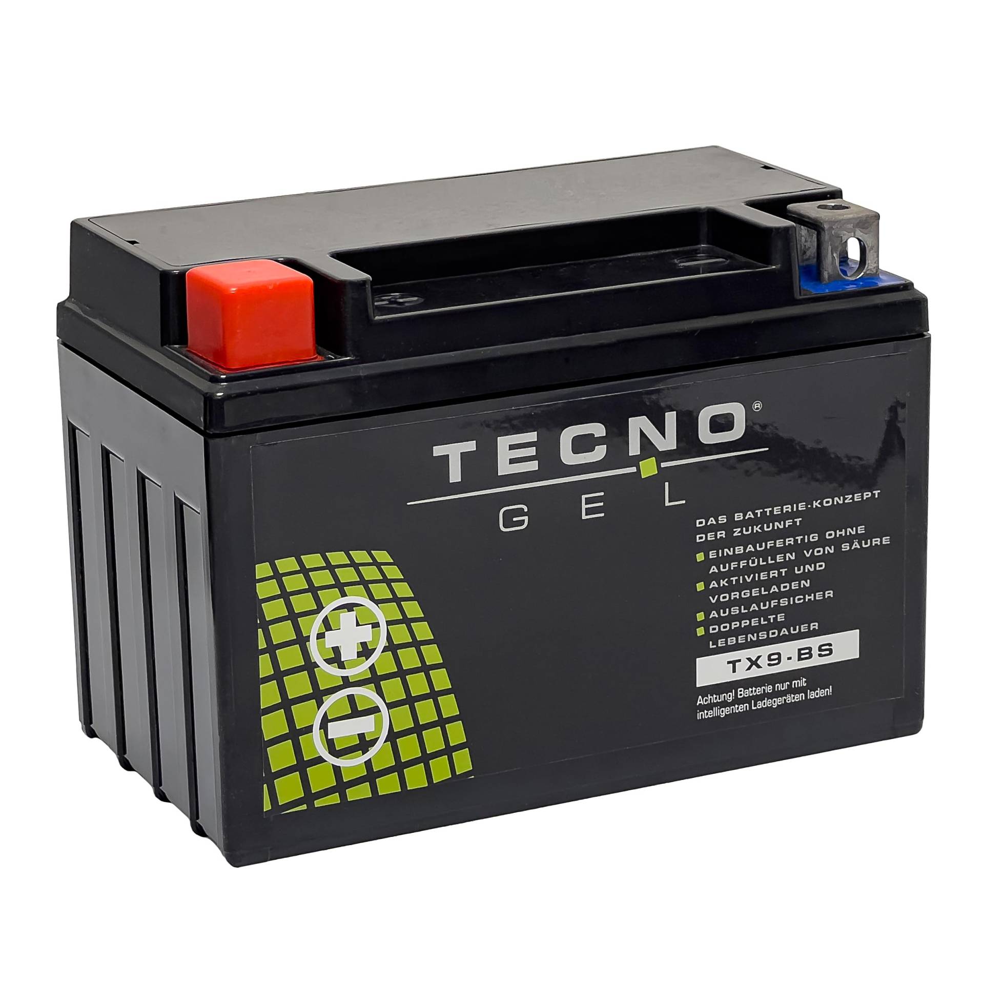 TECNO-GEL Motorrad-Qualitäts-Batterie für YTX9-BS spez. f SUZ, SYM, TRI, YAM von TECNO-GEL