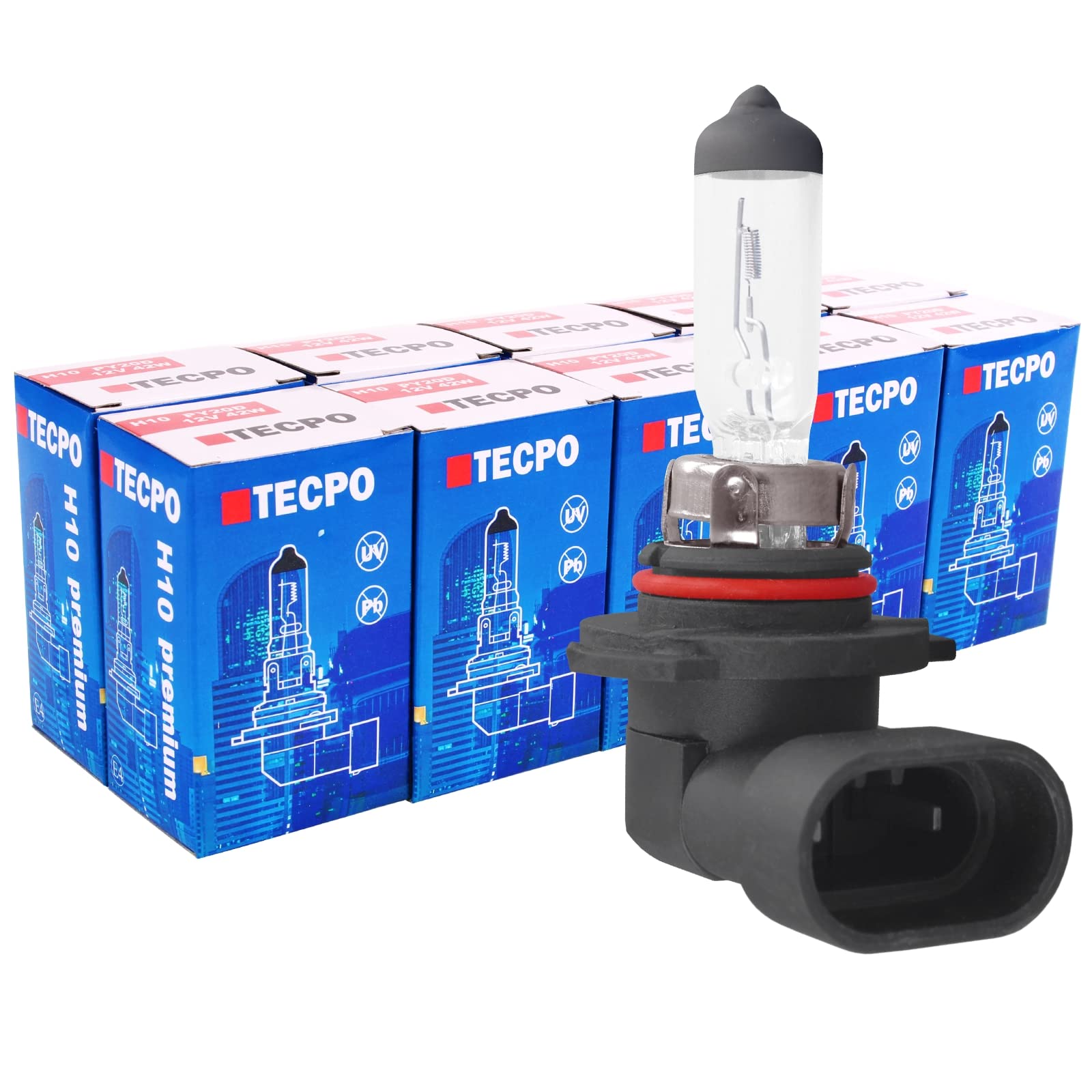 TECPO 10x H10 HALOGEN AUTO-LAMPE 12V 42W GLÜHBIRNE PY20D KFZ BIRNE GLÜHLAMPE von TECPO