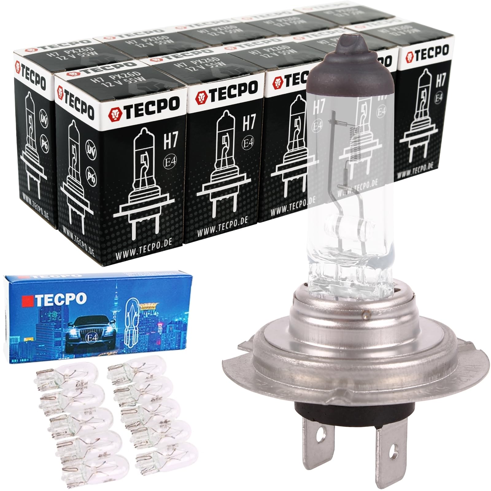 TECPO 10x H7 Auto Lampe 12V 55W PX26d Glühbirne Premium Halogenlampe TECPO 10x H7 Auto Lampe 12V 55W PX26d Glühbirne Premium Halogenlampe von TECPO