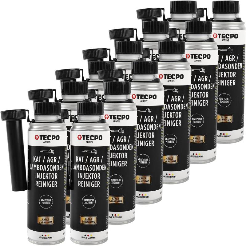 TECPO 12x 300ml Katalysator AGR Lambdasonde Injektor Reiniger Benzin Additiv von TECPO