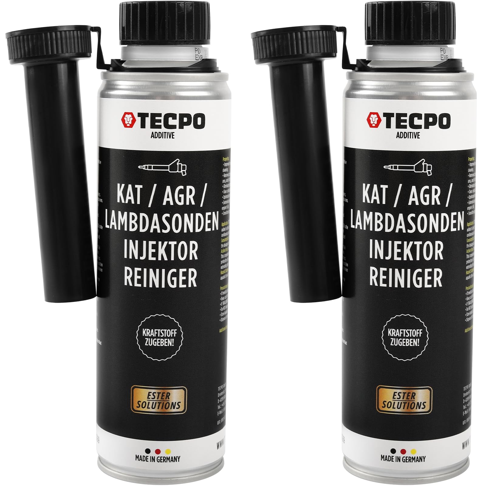 TECPO 2X 300ml Katalysator AGR Lambdasonde Injektor Reiniger Benzin Additiv TECPO 2X 300ml Katalysator AGR Lambdasonde Injektor Reiniger Benzin Additiv von TECPO