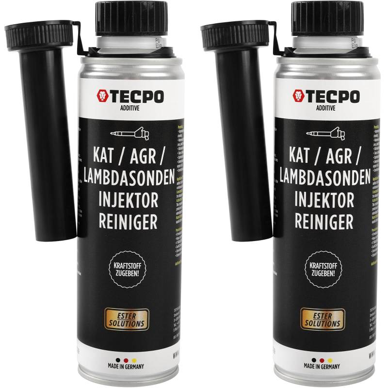 TECPO 2X 300ml Katalysator AGR Lambdasonde Injektor Reiniger Benzin Additiv von TECPO