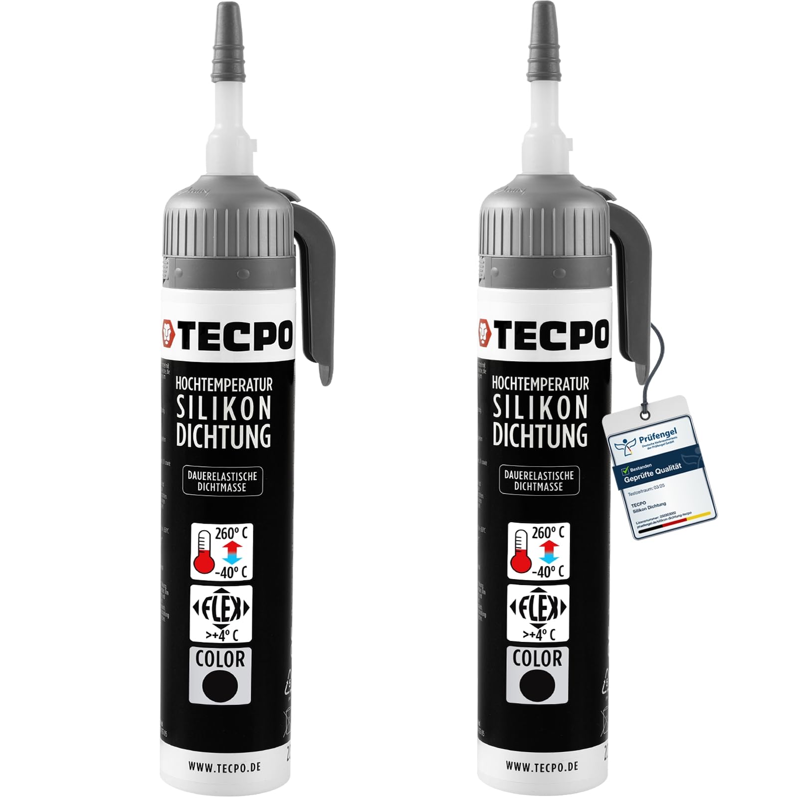 TECPO 2X Hochtemperatur Dichtstoff Dichtmasse, 200 ml Silikon Dichtung Dauerelastisch schwarz hitze- und wasserbeständig Silikondichtmasse TECPO 2X Hochtemperatur Dichtstoff Dichtmasse, 200 ml Silikon Dichtung Dauerelastisch schwarz hitze- und wasserbeständig Silikondichtmasse von TECPO