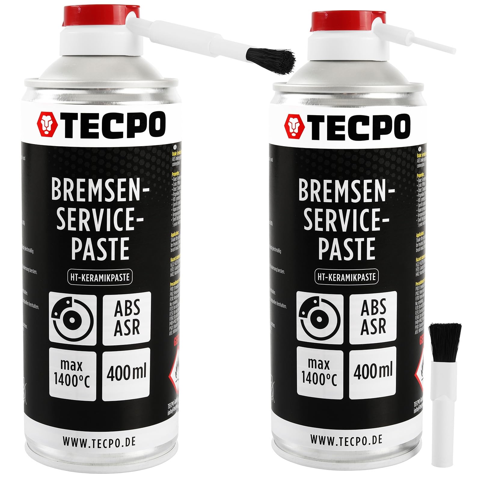 TECPO 2X Hochtemperatur Multimontagepaste, 400ml Hochbelastbarer Dauerschmierstoff für die Bremsscheiben Bremsenpaste Anti-Quietsch-Paste Bremsen Schmierpaste Keramikpaste Kupferpaste (2er-Pack) von TECPO