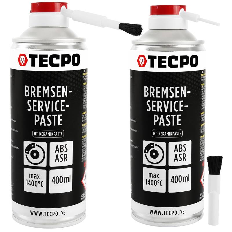 TECPO 2X Hochtemperatur Multimontagepaste, 400ml Hochbelastbarer Dauerschmierstoff für die Bremsscheiben Bremsenpaste Anti-Quietsch-Paste Bremsen Schmierpaste Keramikpaste Kupferpaste (2er-Pack) von TECPO