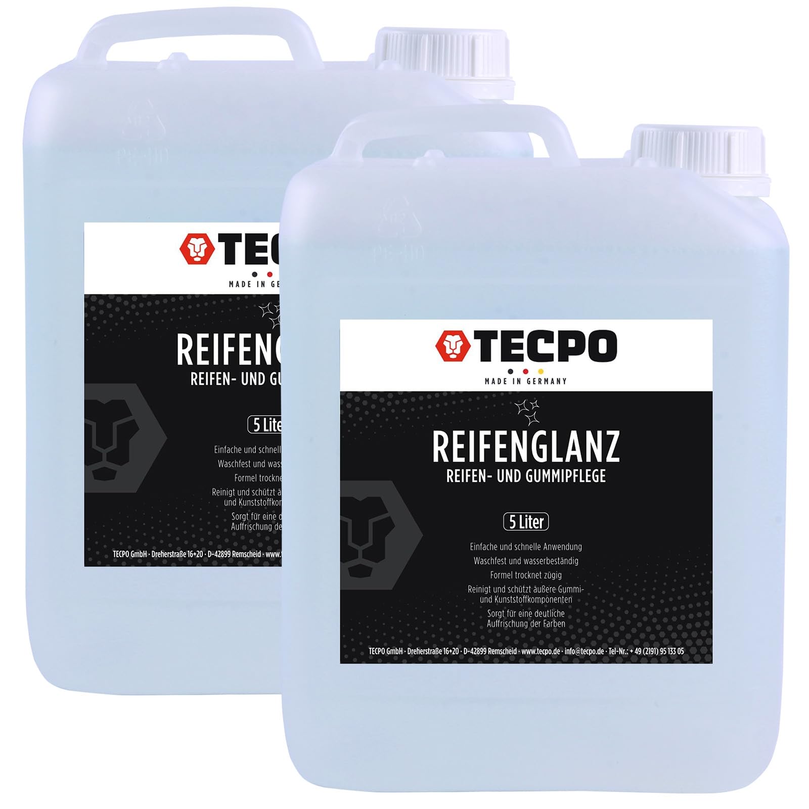 TECPO 2X Reifenglanz und Gummipflege, 5 Liter Reifen Pflege Tiefenglanz Reifen Glanz TECPO 2X Reifenglanz und Gummipflege, 5 Liter Reifen Pflege Tiefenglanz Reifen Glanz von TECPO