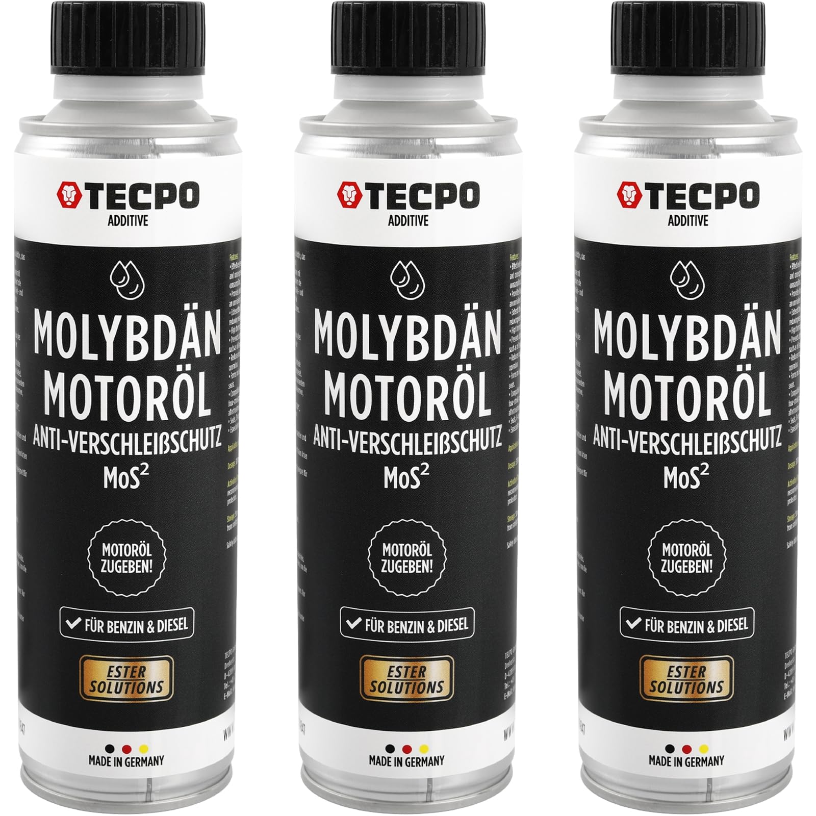 TECPO 3x Molybdän Additiv, Anti Reibung Verschleiß MoS² für Motoröl Getriebeöl TECPO 3x Molybdän Additiv, Anti Reibung Verschleiß MoS² für Motoröl Getriebeöl von TECPO
