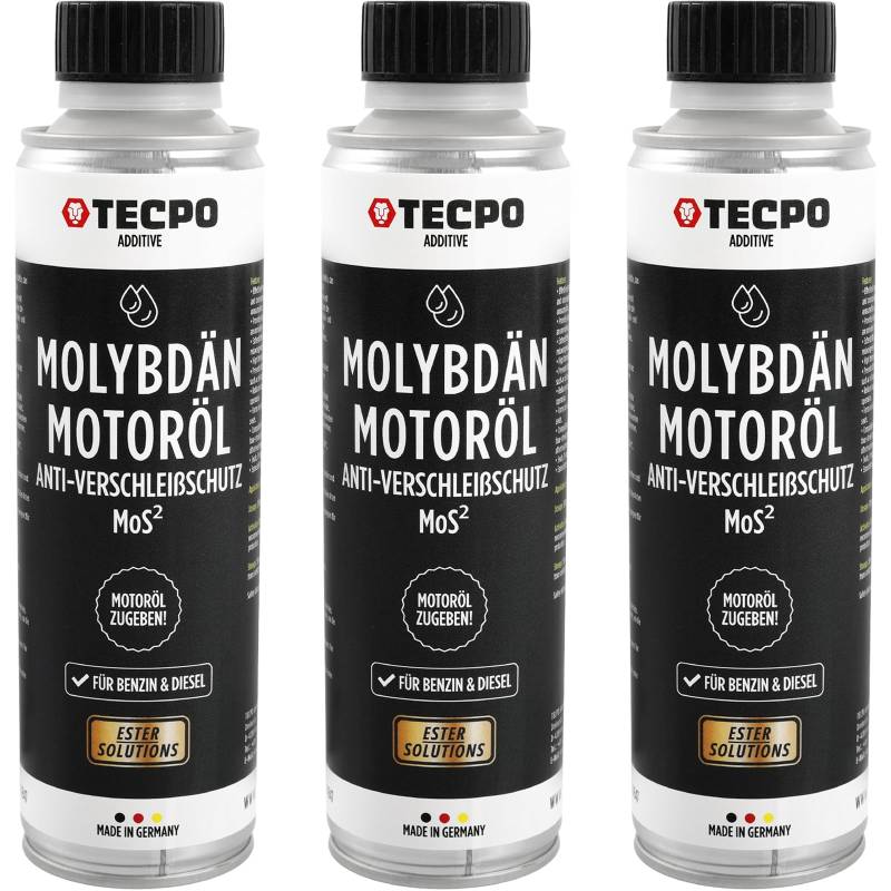 TECPO 3x Molybdän Additiv, Anti Reibung Verschleiß MoS² für Motoröl Getriebeöl von TECPO